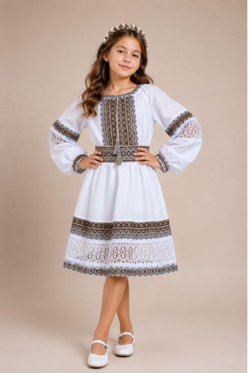 Костюм-вишиванка для дівчаток 6076 Костюм-вишиванка для дівчаток 6076